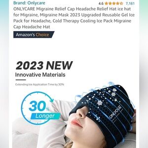 Migraine/ Headache Relief Cap Upgraded Reusable Gel Ice Pck Cold Therapy Unisex